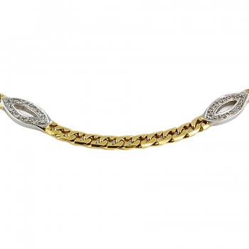 18ct gold Diamond curb Chain